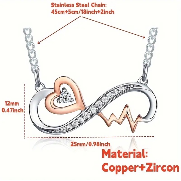 Gift for Stepmother necklaces box set with saying. NEW infinity heart necklace - Picture 4 of 4